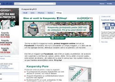Magazinul online de pe Facebook al Kaspersky Kaspersky Lanseaza Azi Primul Magazin Online Pe Facebook