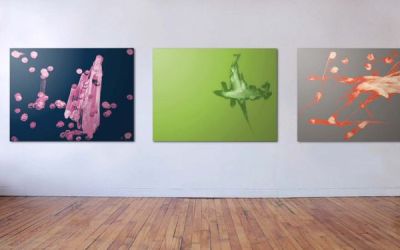 Urmele degetelor pe ecranul unui iPad dupa o sesiune de jocuri sau navigare pe net au creat tablouri de expozitie