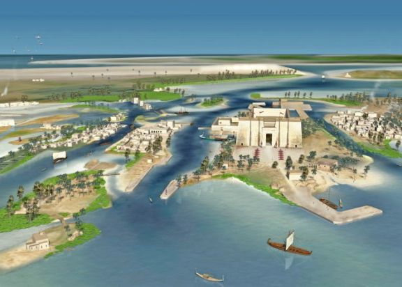 Orasul Heracleion, asa cum arata in urma cu 1.200 de ani Heracleion Asa Cum Arata In Urma Cu 1 200 De Ani