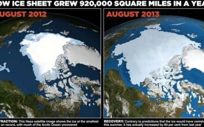Racirea globala, fenomenul surprins la Arctic. Cum s-a marit calota glaciara cu 60% intr-un an