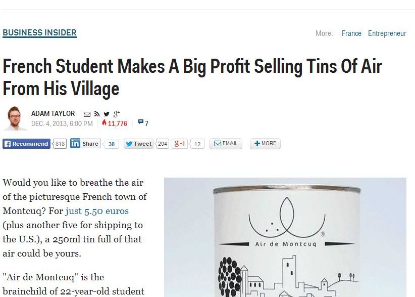 Genial Un Barbat A Facut Zeci De Mii De Euro Din Vanzarea Unor Cutii Cu Aer Din Franta