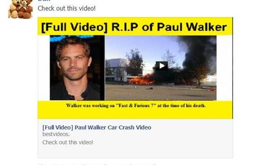 Mii De Utilizatori Facebook Au Pierdut Bani Din Cauza Unor Filmulete False Cu Moartea Lui Paul Walker