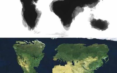 Harta lumii desenata din amintiri nu contine Marea Britanie, Alaska si Japonia