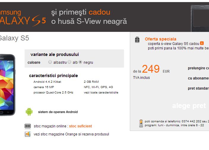 Samsung Galaxy S5 Pretul Pentru Romania Smartphone Ul A Ajuns La Un Operator De Telefonie