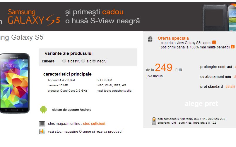 Samsung Galaxy S5 Pretul Pentru Romania Smartphone Ul A Ajuns La Un Operator De Telefonie