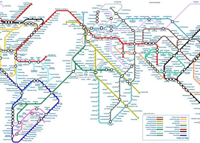 Cum ar arata planeta daca principalele orase ar fi conectate prin liniile de metrou Cum Ar Arata Planeta Daca Principalele Orase Ar Fi Conectate Printr O Linie De Metrou