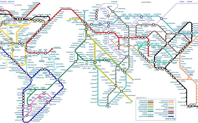 Cum ar arata planeta daca principalele orase ar fi conectate prin liniile de metrou Cum Ar Arata Planeta Daca Principalele Orase Ar Fi Conectate Printr O Linie De Metrou