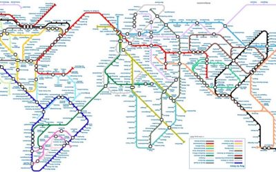Cum ar arata planeta daca principalele orase ar fi conectate prin liniile de metrou