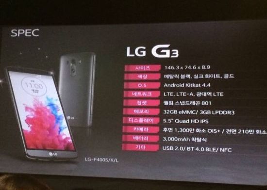 LG G3 Lg G3 Specificatiile Au Ajuns Pe Internet Cu Cateva Zile Inainte De Lansare