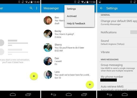 Aplicatia De Mesagerie De La Android Se Modifica Asa Va Arata La Android 5 0 Lollipop