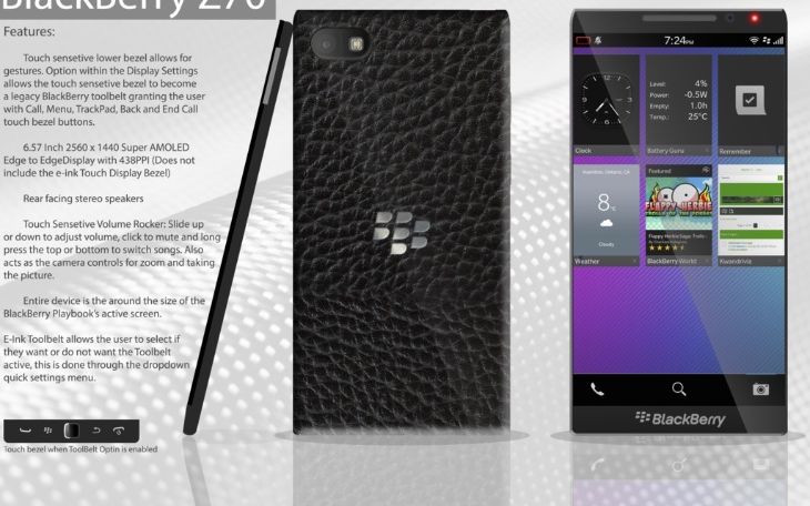 Imagine Concept Pentru Phabletul Blackberry Z70 Ce Display Are