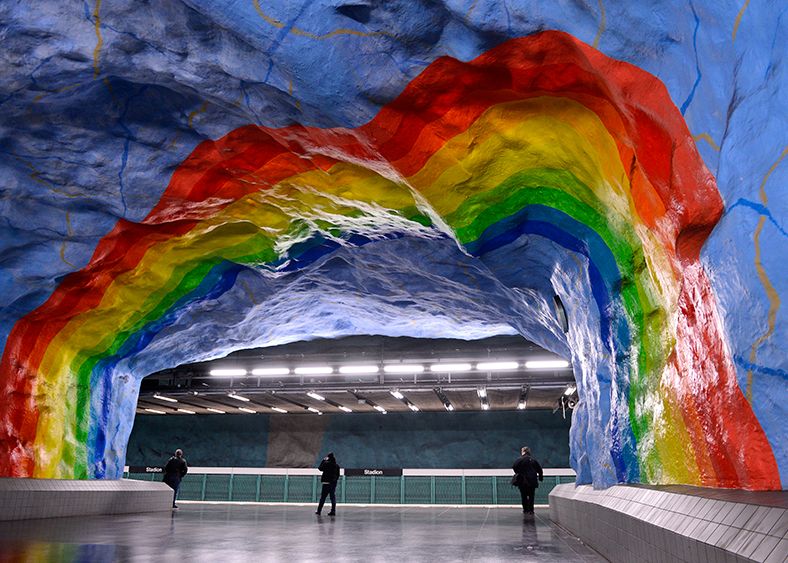 #13 Stadion Station, Stockholm, Suedia Top 15 Cele Mai Frumoase Statii De Metrou Din Lume Galerie Foto