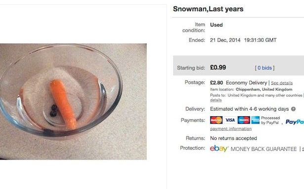 Afaceri Pe Ebay Un Englez Si A Scos La Vanzare Omul De Zapada De Anul Trecut Cat Cere Pe El