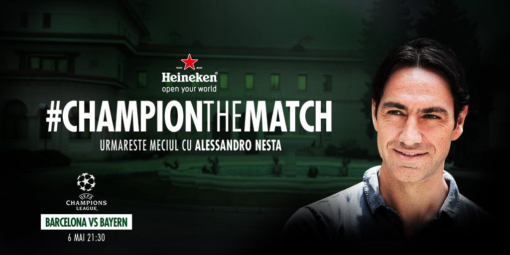 Experienta unica in Romania! Nesta comenteaza alaturi de fanii romani meciul dintre Barcelona si Bayern din UEFA Champions League