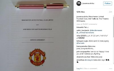Jose Mourinho si-a facut cont de Instagram dupa ce a semnat cu Man United. Cati oameni il urmaresc dupa o zi