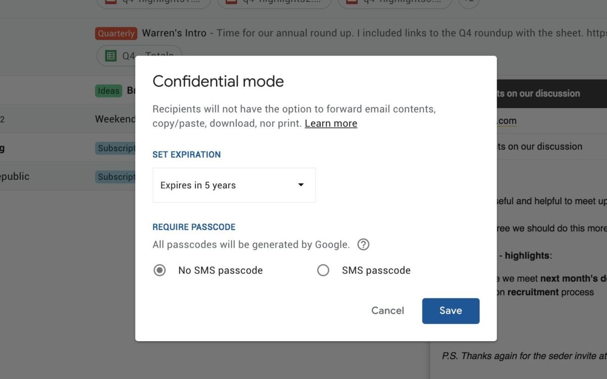 Schimbari Importanta La Gmail Modul Confidential