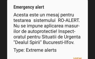 Inspectoratul pentru Situaţii de Urgenţă a început testarea sistemului de avertizare RO-ALERT