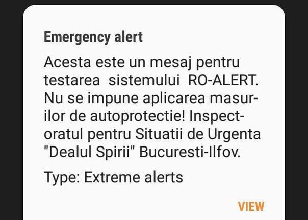 Inspectoratul pentru Situaţii de Urgenţă a început testarea sistemului de avertizare RO-ALERT Inspectoratul Pentru Situatii De Urgenta A Inceput Testarea Sistemului De Avertizare Ro Alert
