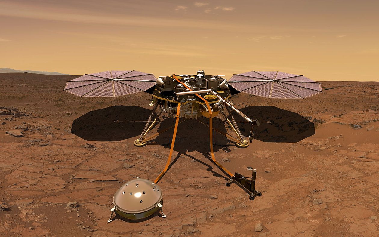 Modulul spaţial InSight, lansat de NASA, a asolizat cu bine pe Marte. Va analiza structura internă a planetei Sonda Insight Ajunge Azi Pe Marte Unde Va Studia Structura Interna A Planetei